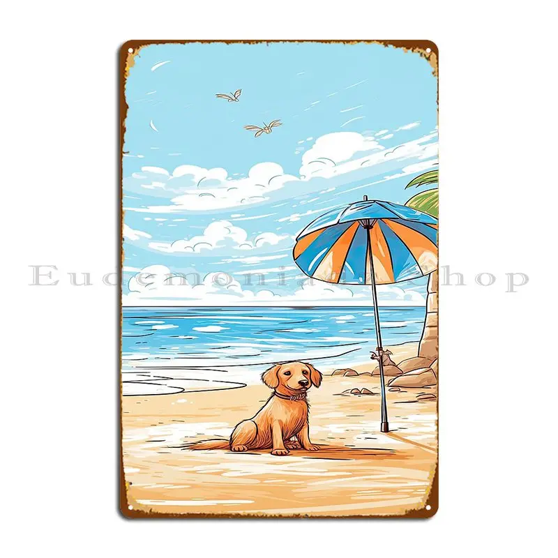 Home Cinema Today - Sunny Day Beach Dog Metal Sign