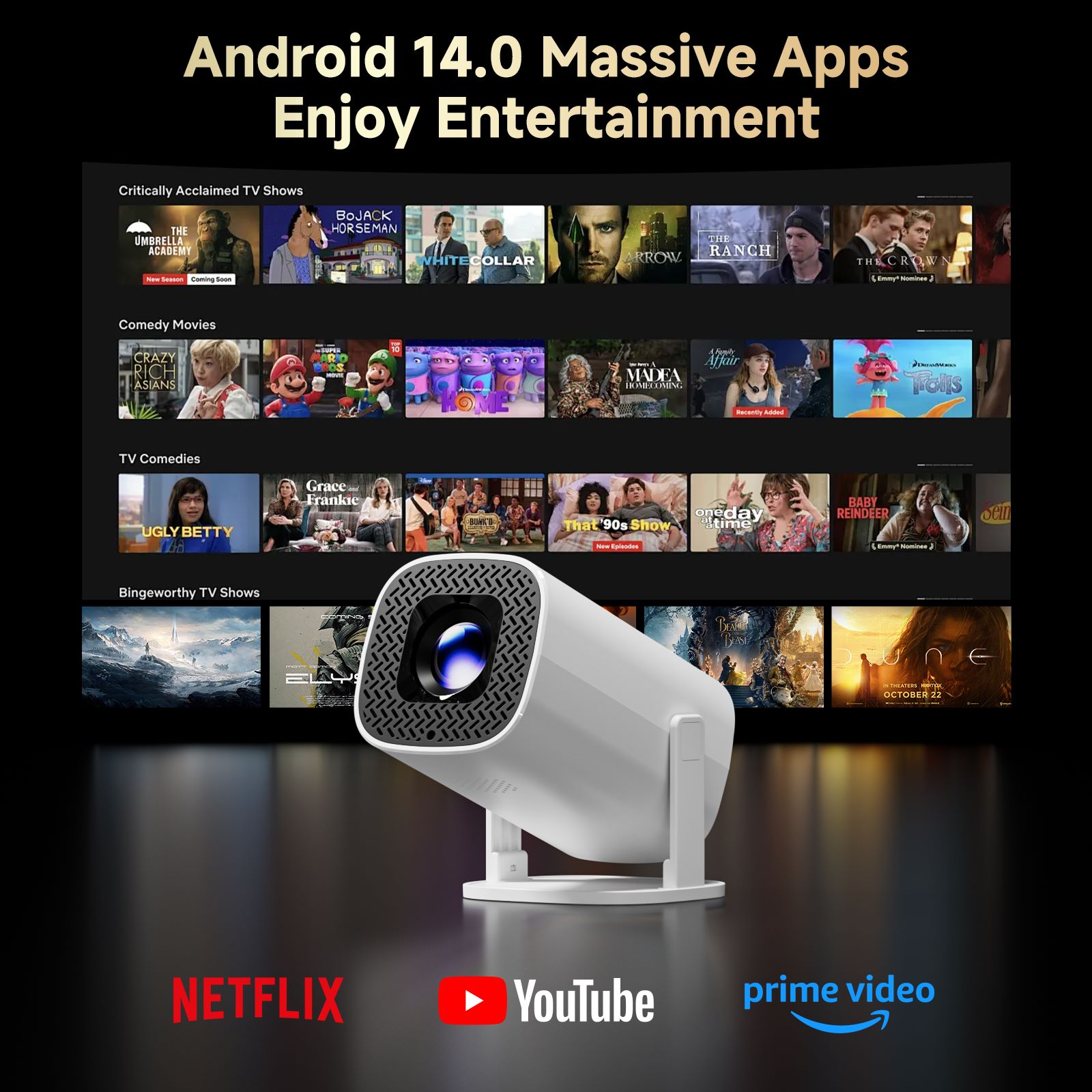HONGTOP P30PRO Smart Mini Proj - Home Cinema Compact recension och pris