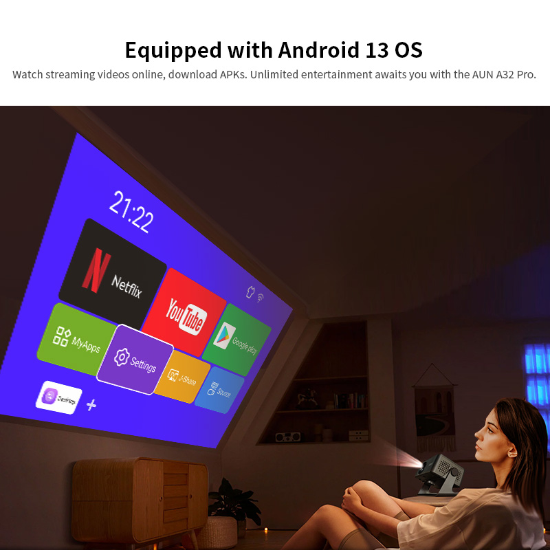 AUN A32 Pro Android 13 Project - Home Cinema Compact recension och pris