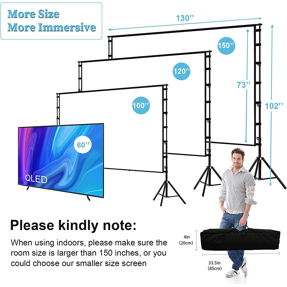 VEIDADZ Projector Screen With  - Home Cinema Rack recension och pris