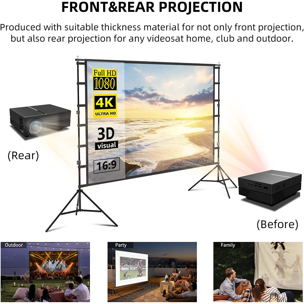 VEIDADZ Projector Screen With  - Home Cinema Rack recension och pris