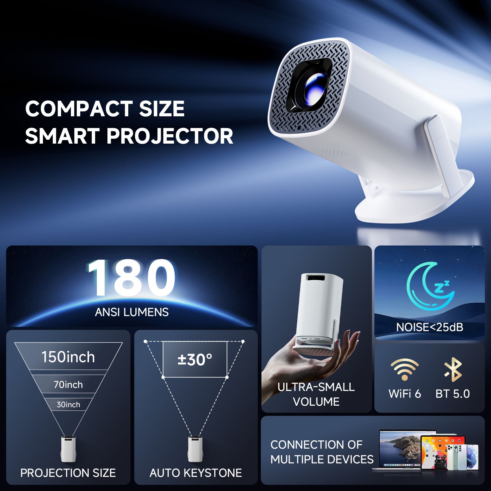 P30 PRO Smart Mini Projector A - Home Cinema Rack recension och pris