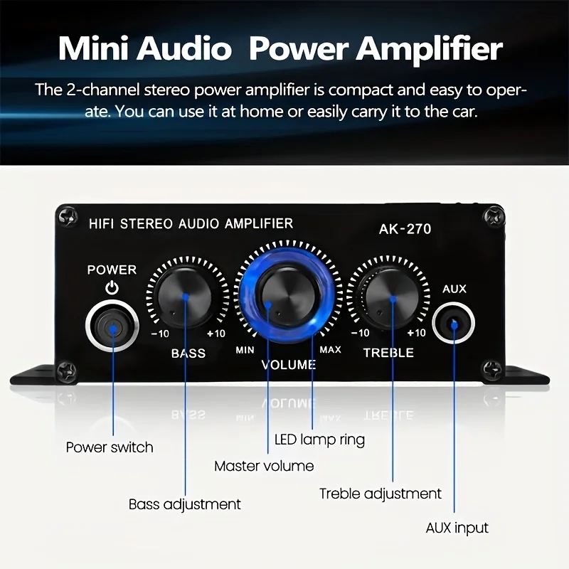 AK-270 400W Mini Power Amplifi - Home Cinema Compact recension och pris
