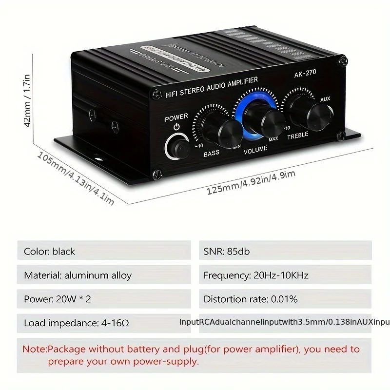 AK-270 400W Mini Power Amplifi - Home Cinema Compact recension och pris